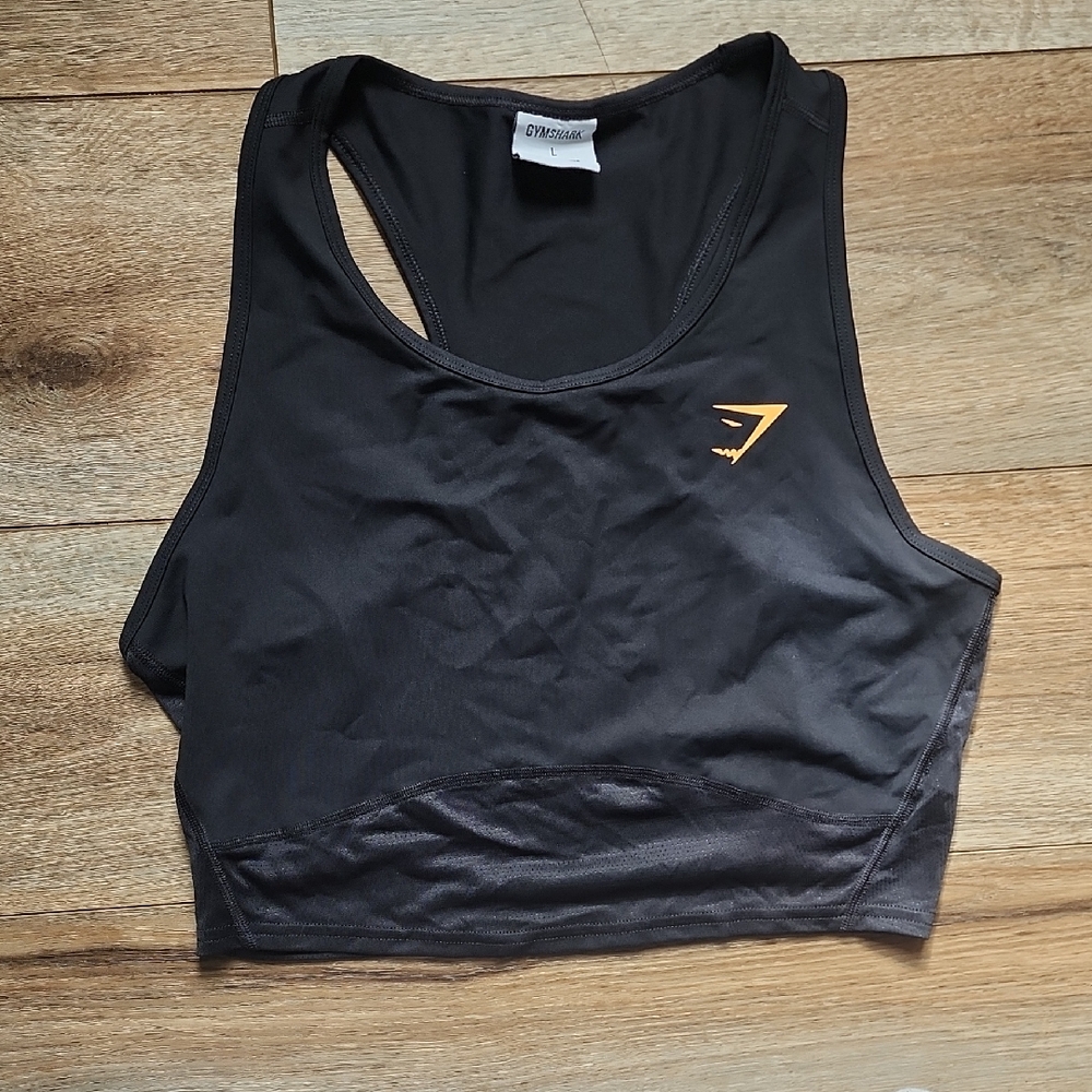 Gymshark Black Sports Bra with Orange Accent